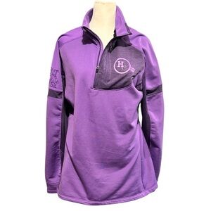 Running Man Purple 1/4 Zip Top Hot Chocolate 15K/5K Long Sleeve Top Size L VGC